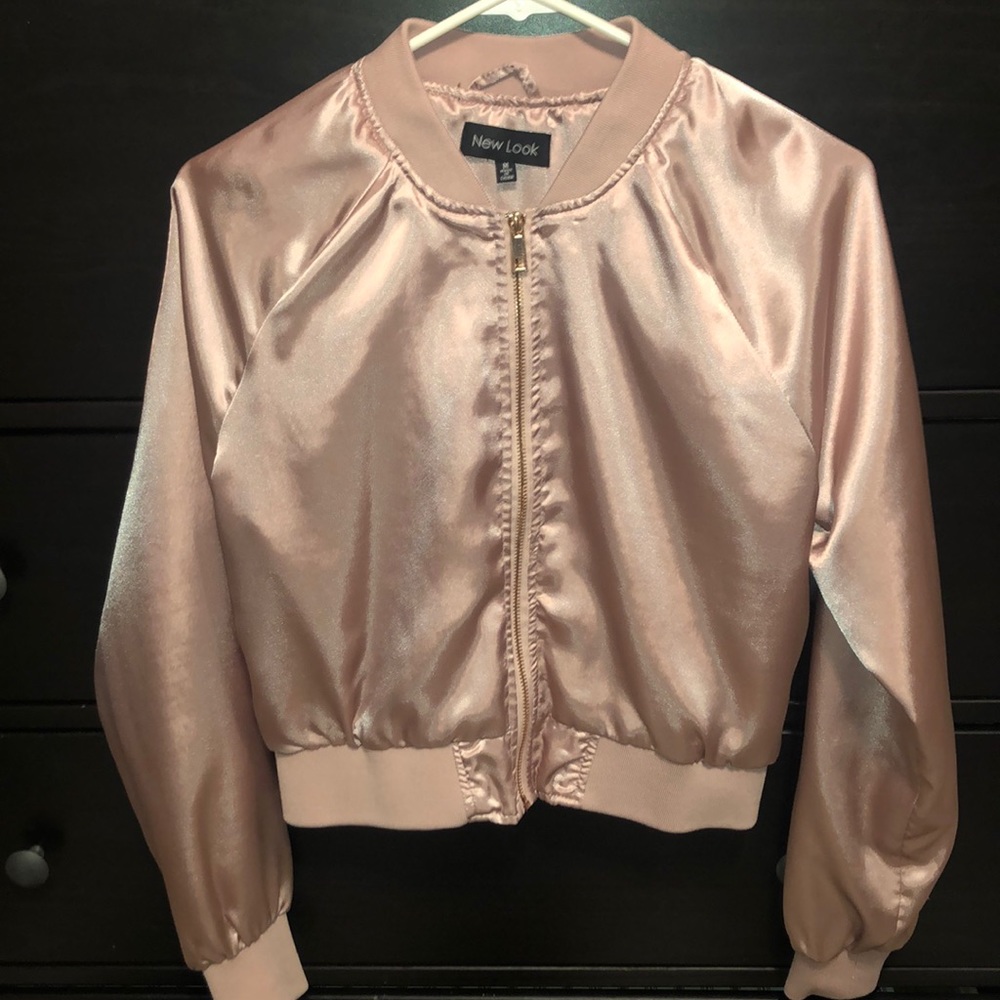 Pink Satin Bomber